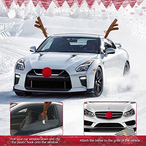Car Reindeer Antlers & Nose Decorations Set N180