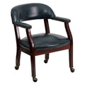 Black Vinyl Conference Chair with Casters S996535