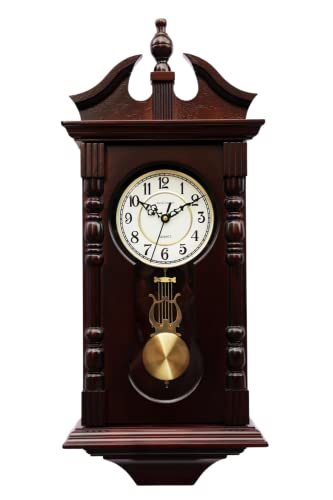 Traditional Wood Wall Pendulum Clock with Westminster Chime D569