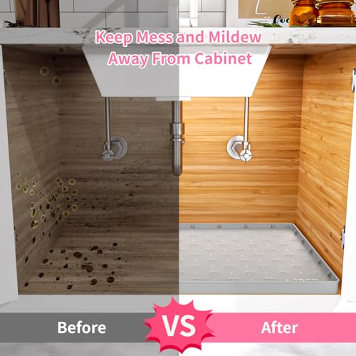 Grey Waterproof Under Sink Mat 25 x 19 inches S66034
