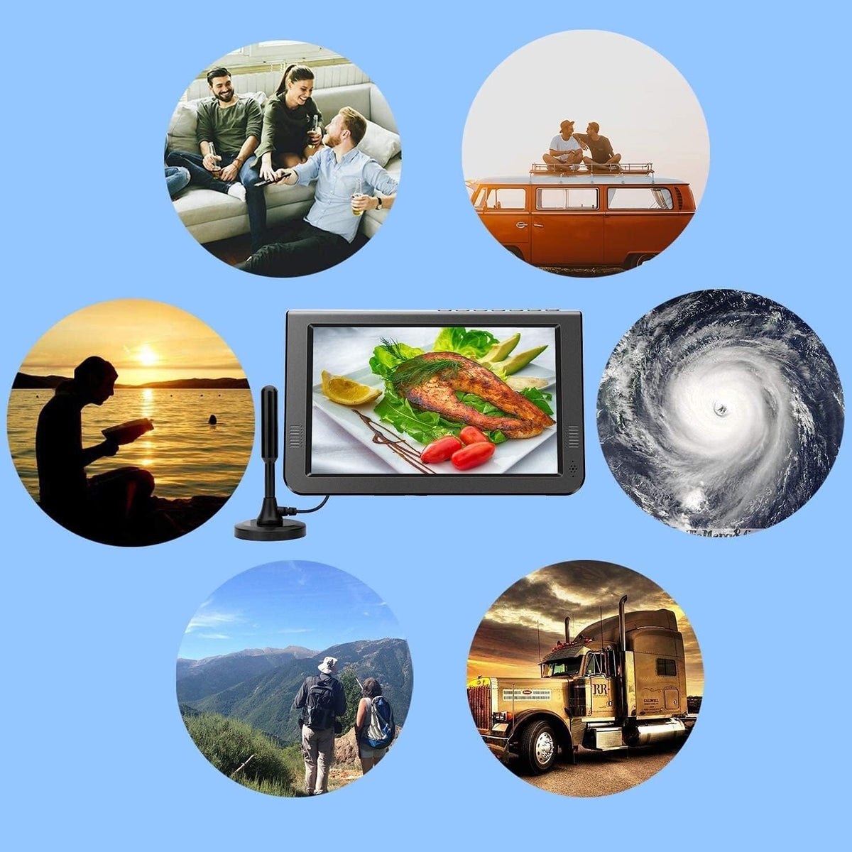 Portable Rechargeable TV with ATSC Tuner R541907