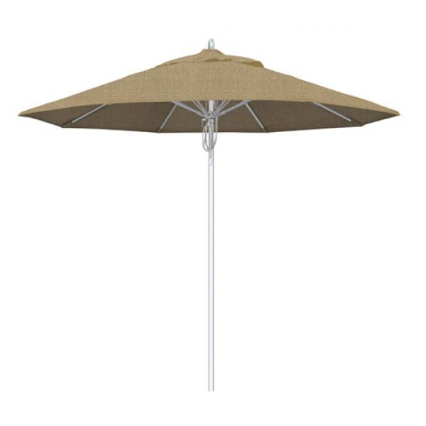 9 Patio Umbrella with Silver Anodized Aluminum Pole Fiberglass Ribs Q54274