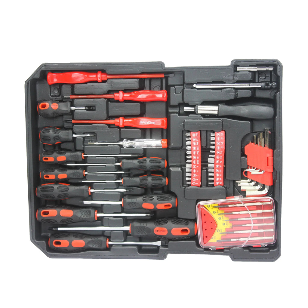 899PCS White 4 Layers Hand Tool Set with Wheels G4116