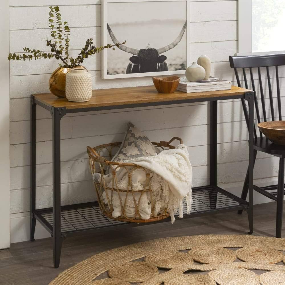 Rustic Wood Sofa Entry Table H162