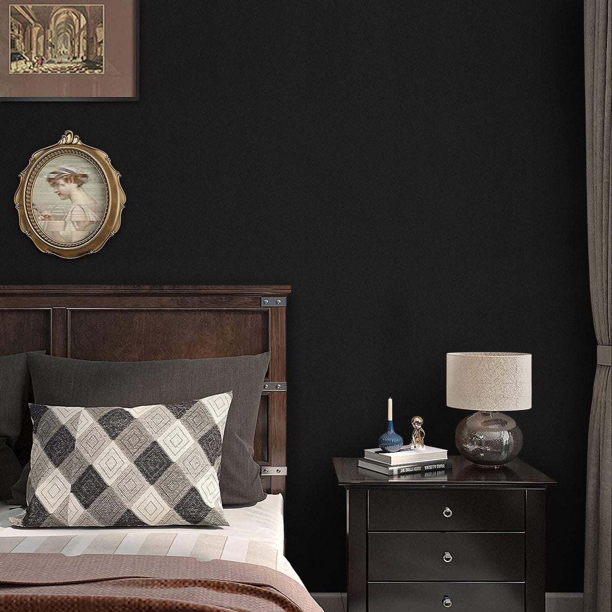 Black Peel and Stick Removable Vinyl Wallpaper A8674