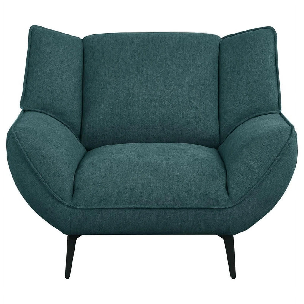 Teal Fabric Upholstered Wing Back Chair Q96317