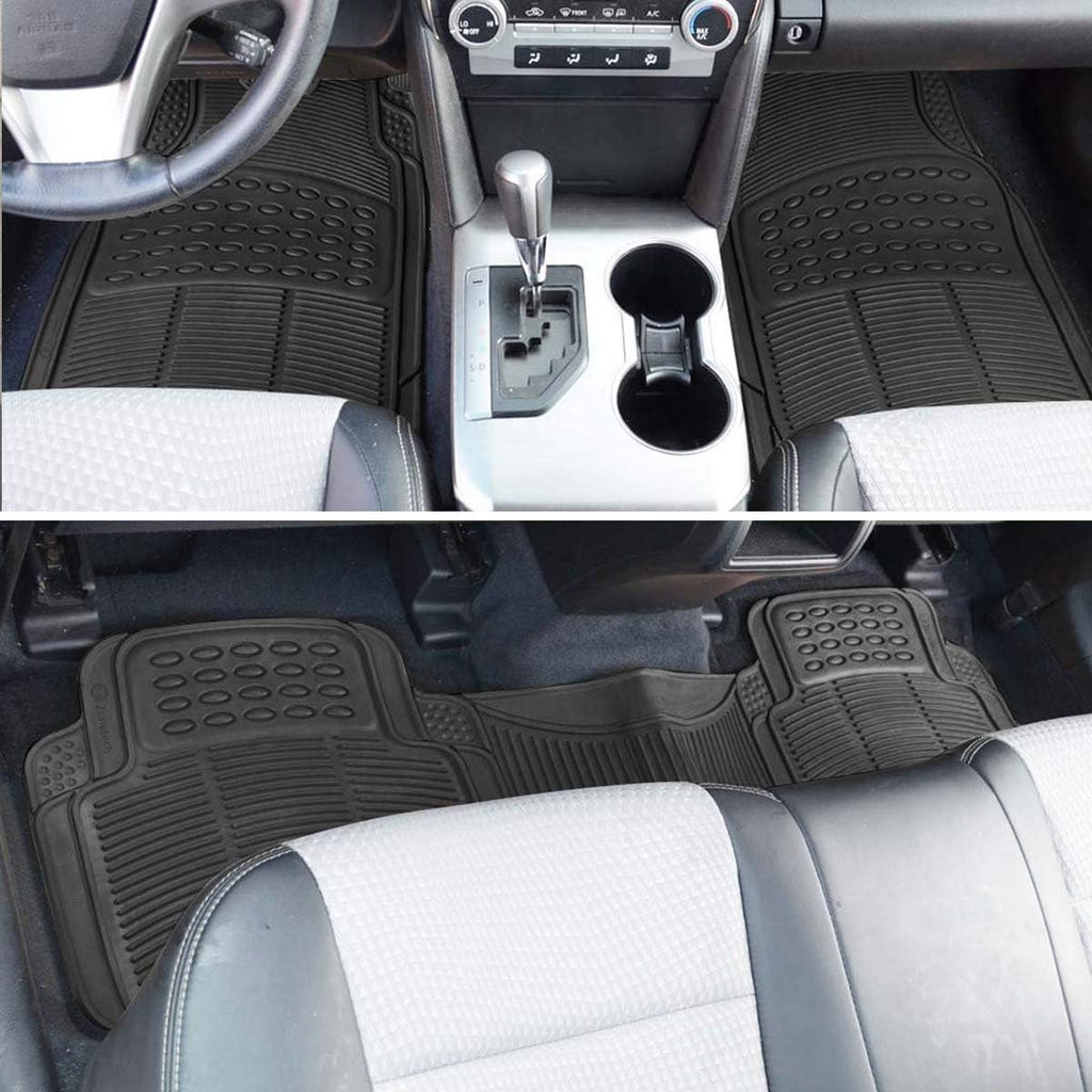 Black 4 Piece Heavy Duty Rubber Floor Mats G7533