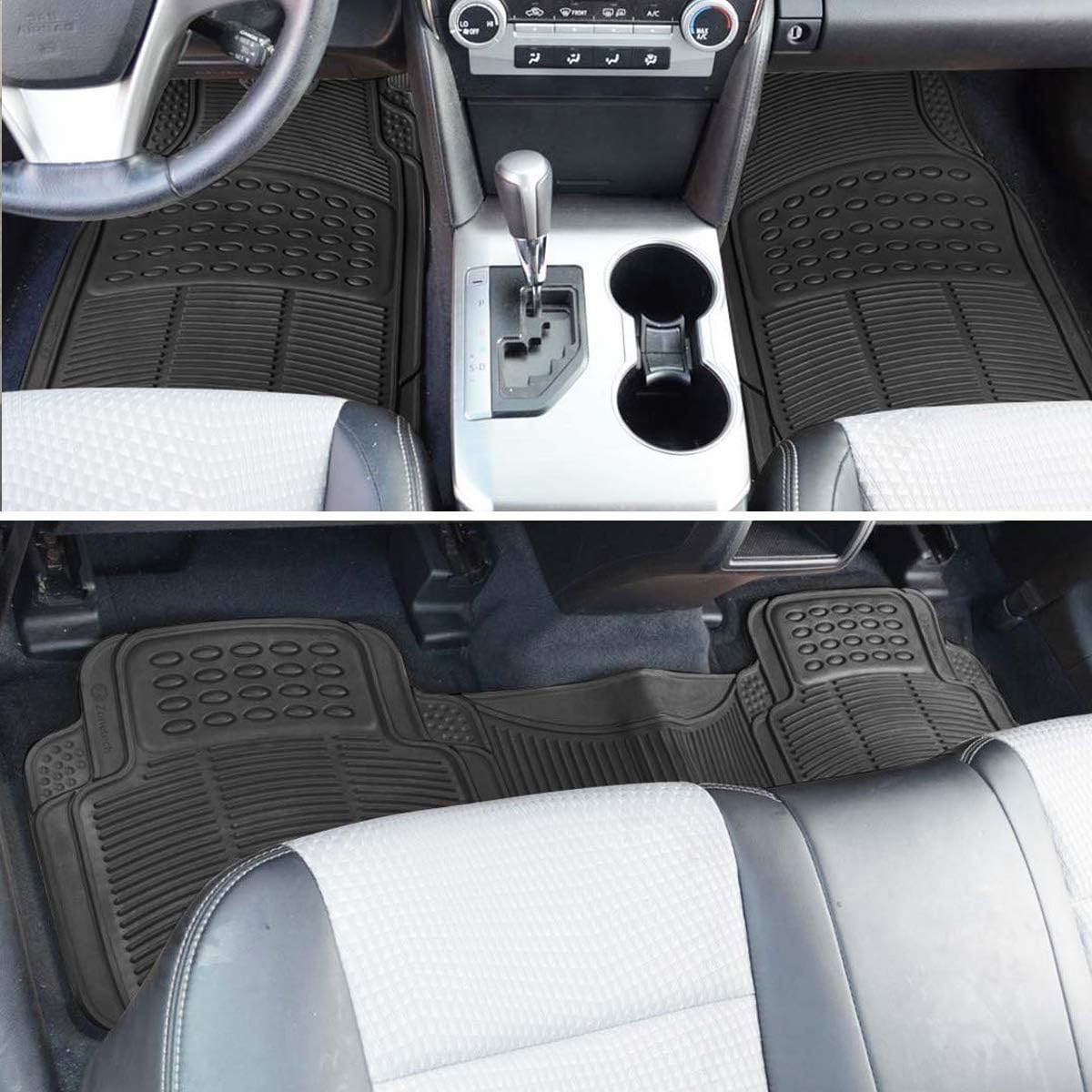 Black 4 Piece Heavy Duty Rubber Floor Mats G7533