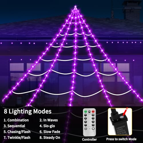 23Ft 350 LED Spider Web Lights with 6.6Ft Spider X506815