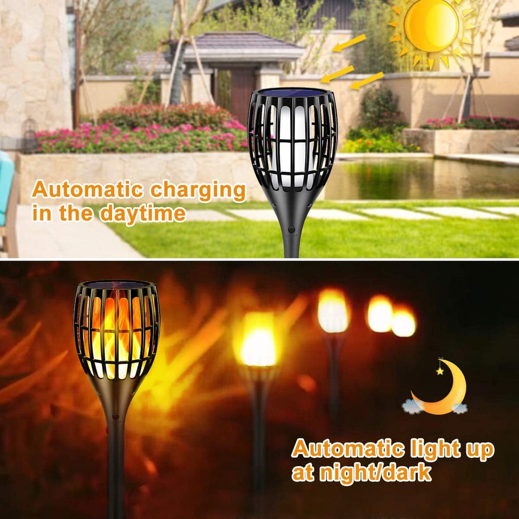 43 Flickering Flames Solar Torch Light, 4 Pack Z468