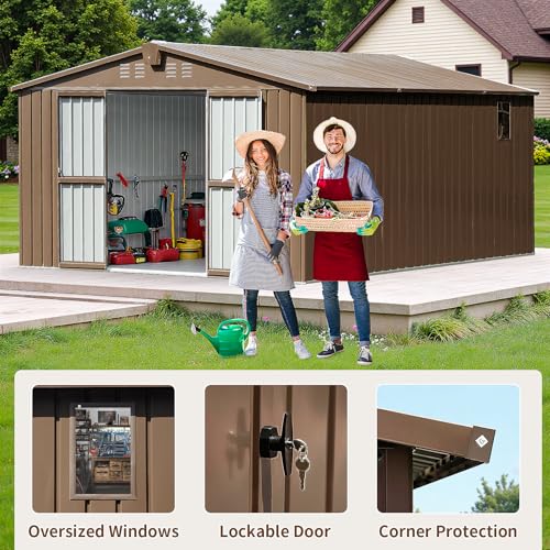Light Gray Resin Outdoor Storage Shed with Floor & Window F64990
