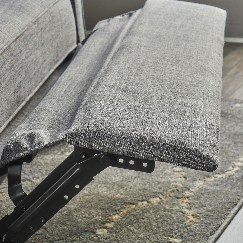 Grey Black Fabric Reclining Loveseat U12914