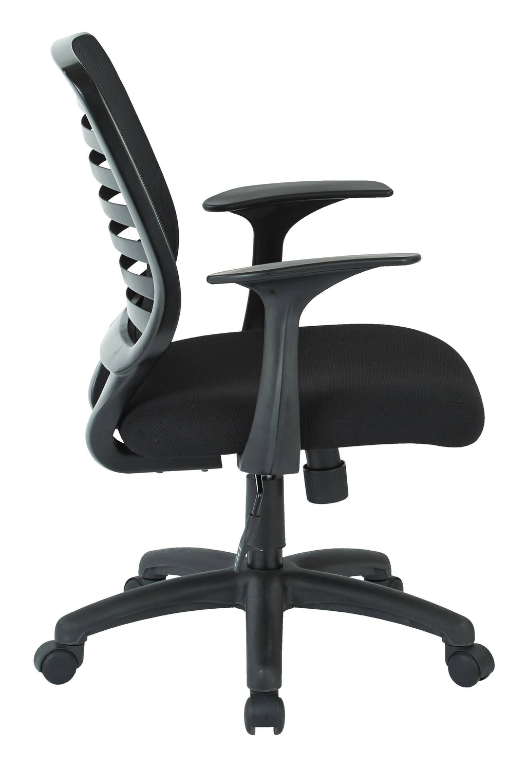 Black Fabric Task Chair with T Arms I834