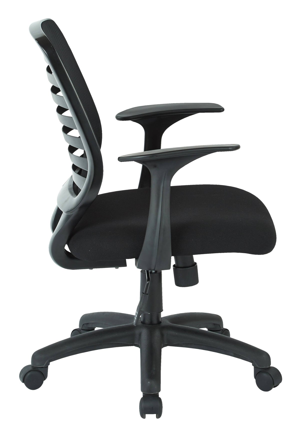 Black Fabric Task Chair with T Arms I834