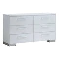 Contemporary Wood 6-Drawer Dresser in White U5750