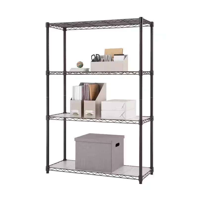 Dark Bronze 4-Tier Steel Wire Shelving Unit with Liners Z834