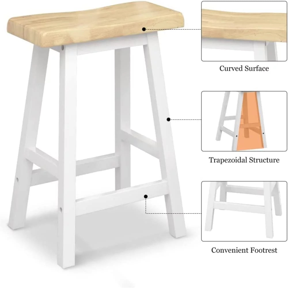 Rubber Wood 4-Person Bar Dining Table Set O31352