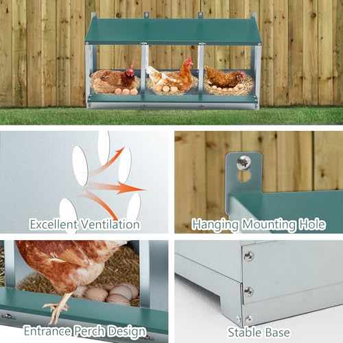 3-Tier Large Wooden Chicken Coop with Run and Nesting Boxes U6911