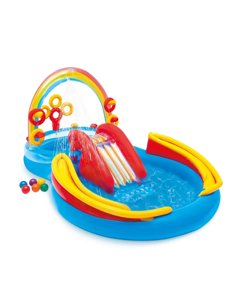 Rainbow Ring Inflatable Play Center with Slide Q6865