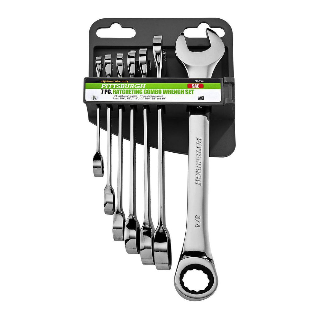 SAE Ratcheting Combination Wrench Set, 7-Piece I3846