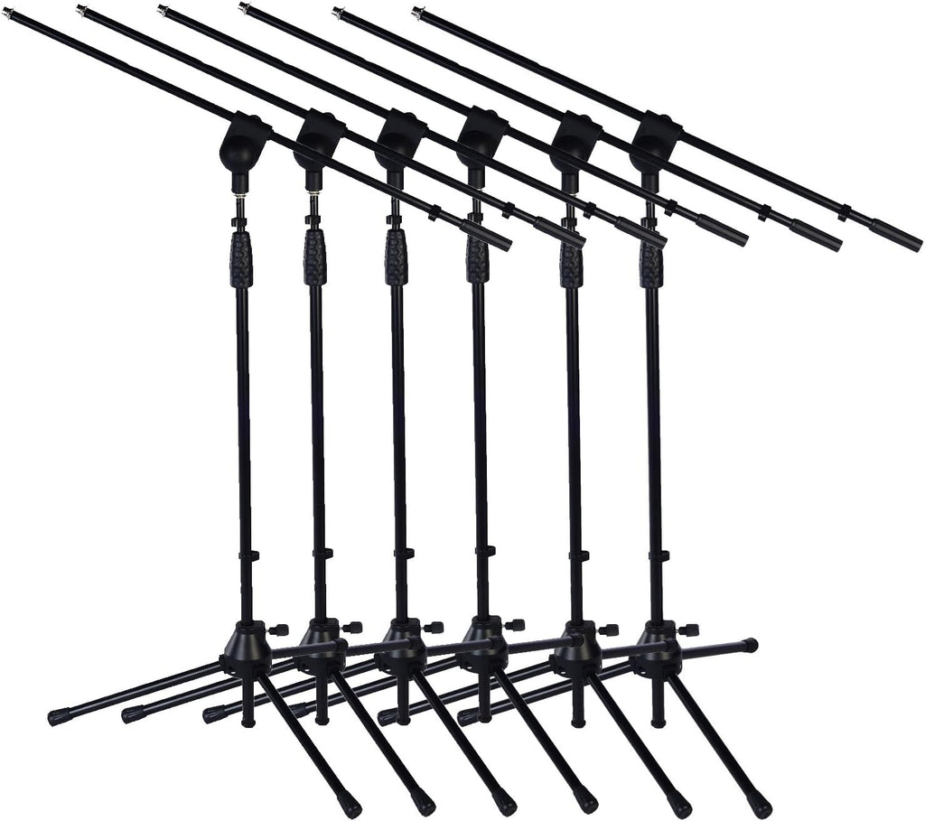 6 Pack Microphone Stand with Boom Arm, Height 38.5"-66" T10172