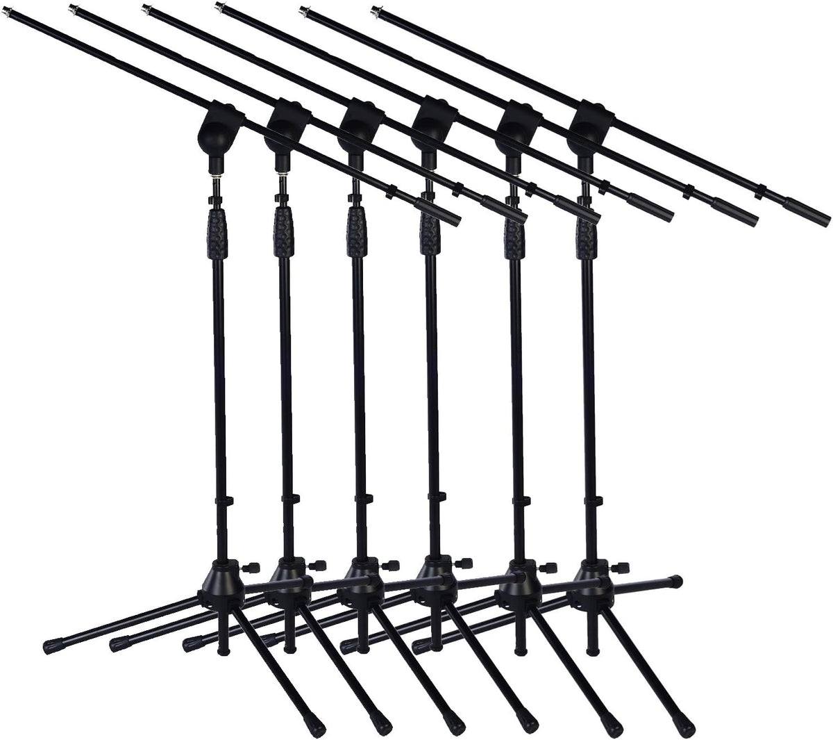 6 Pack Microphone Stand with Boom Arm, Height 38.5"-66" T10172