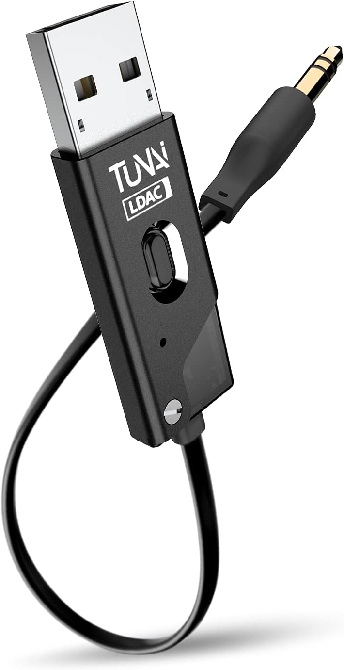 Black Bluetooth 5.0 Receiver with USB DAC 3.5mm AUX, Pack of 2 H857