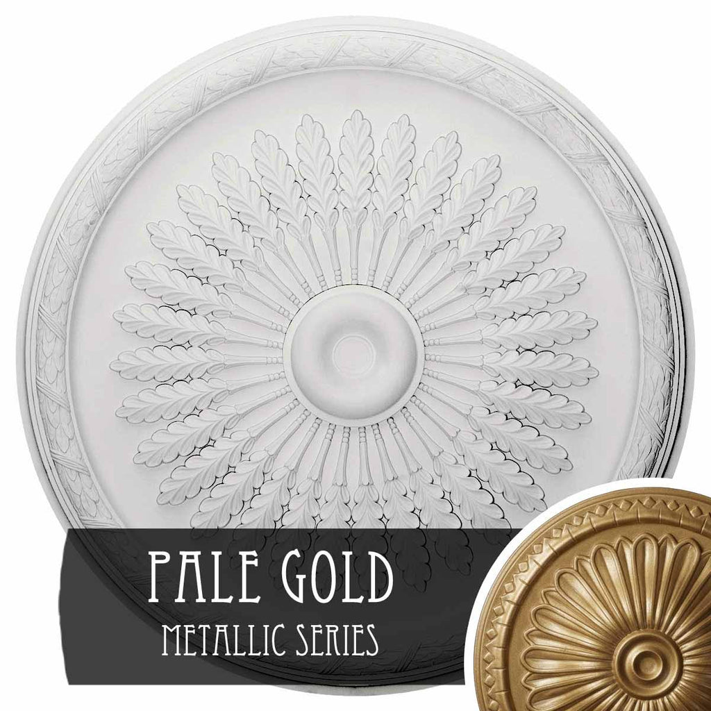 36x22OD x 1 1/2x22P Ceiling Medallion, Hand-Painted Pale Gold A953542