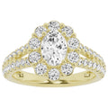 2ct Lab-Grown Oval Halo Diamond Engagement Ring 10k Yellow Gold N848382