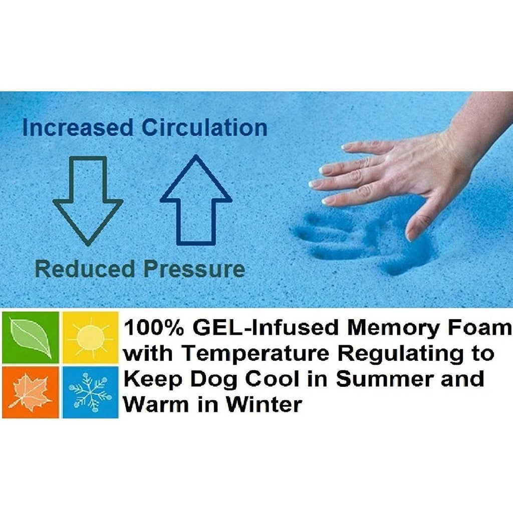 Orthopedic Gel Memory Foam Dog Bed Large with Waterproof Liner Cover U862