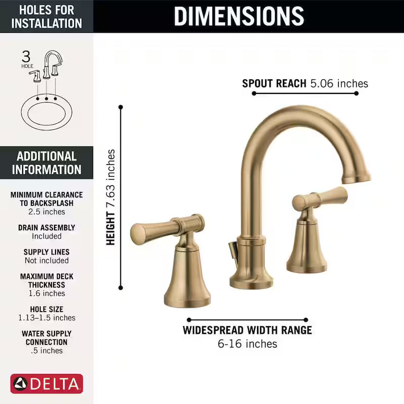 8 in. Widespread Double Handle Bathroom Faucet L728