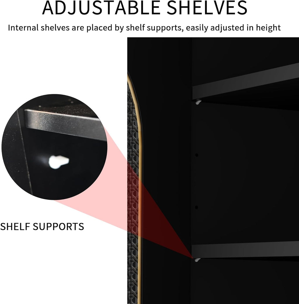 Black Sideboard Buffet Cabinet with 3 Drawers U184