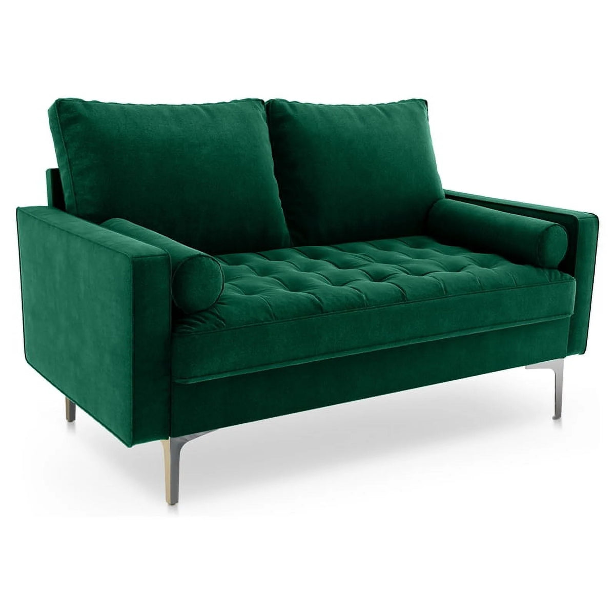 Green Velvet Upholstered Loveseat A2870