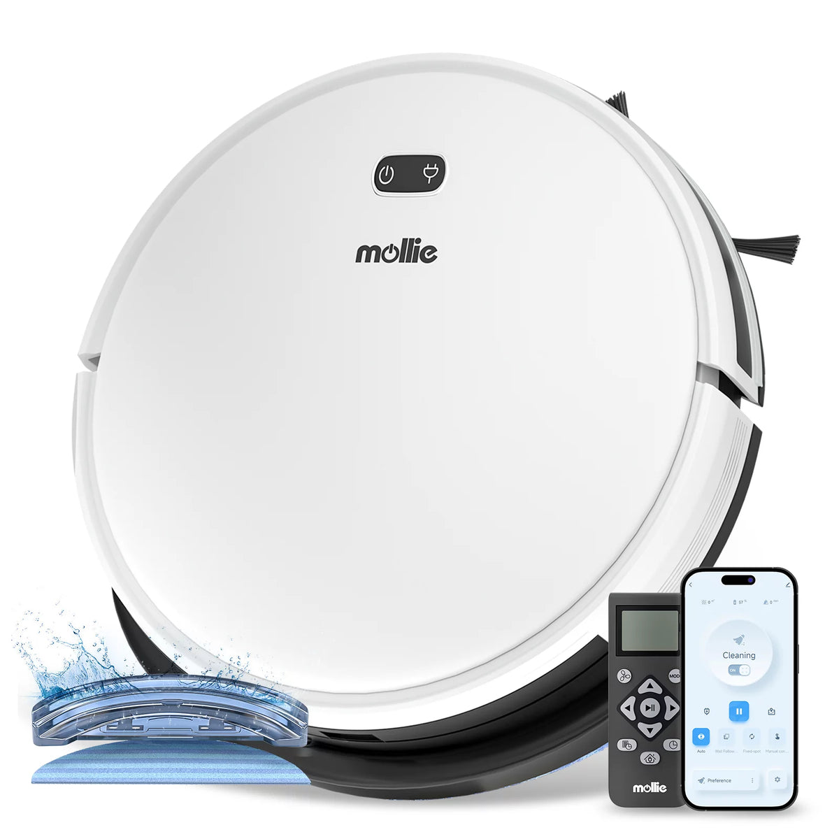 2 in 1 Robot Vacuum and Mop Combo, 2800pa White K8115