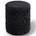 Hand Knitted Cotton Round Pouf Ottoman T6042