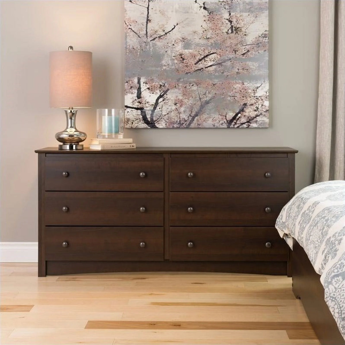 5-Piece Set with 2 Night Tables Chest Dresser and Tall Nightstand S8740