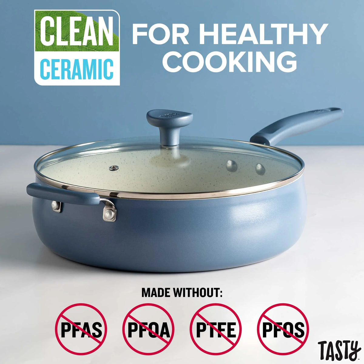 Blue 5 Quart Ceramic Non-Stick Sauté Pan M97704