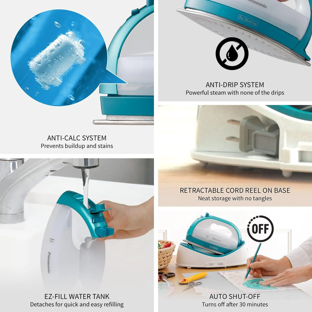 Teal Cordless Dry/Steam Iron with Stainless Steel Soleplate B10344
