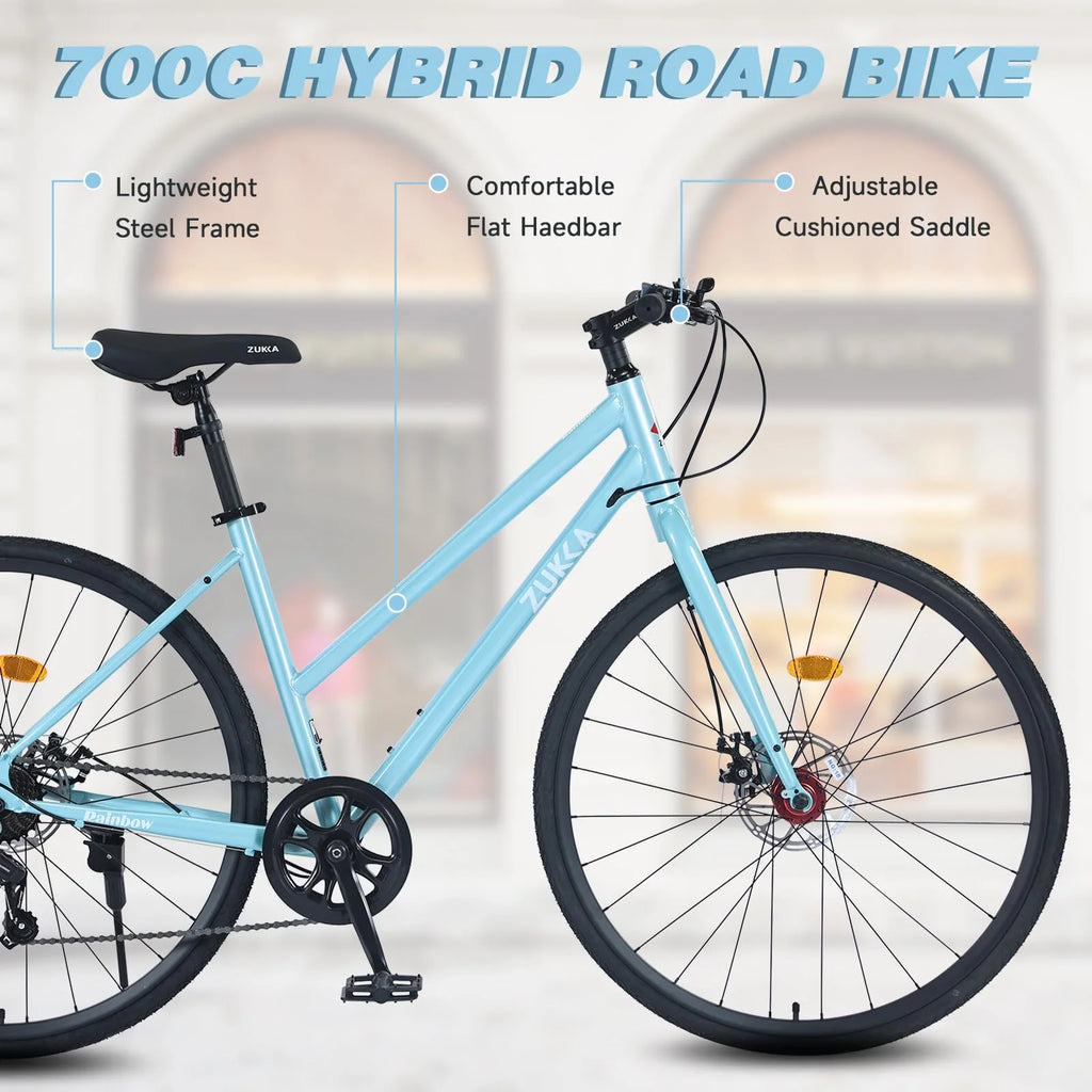 8 Speed Flat Bar Dual Disc Brake Road Bike O403274