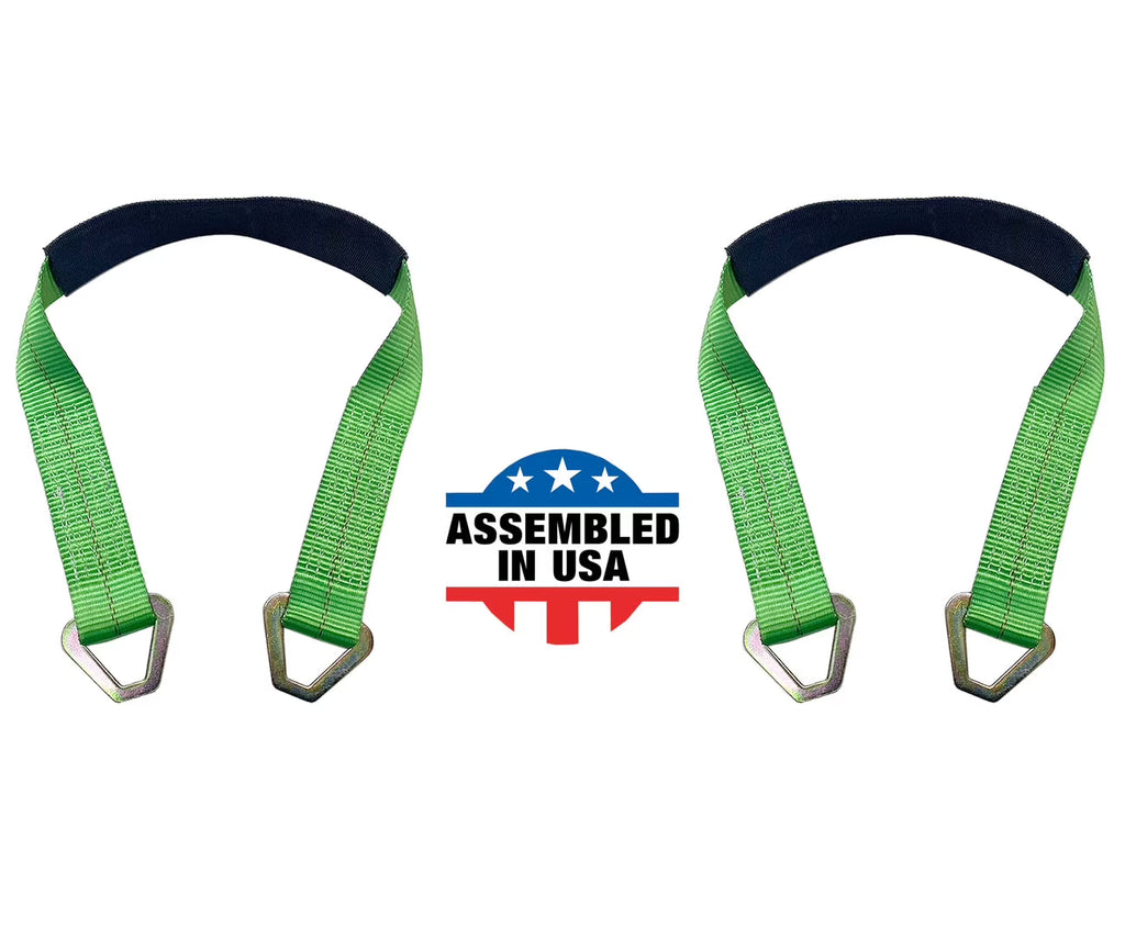 2" x 48" Axle Tie-Down Straps (2-Pack) - WLL: 3333 lbs - Green G72348