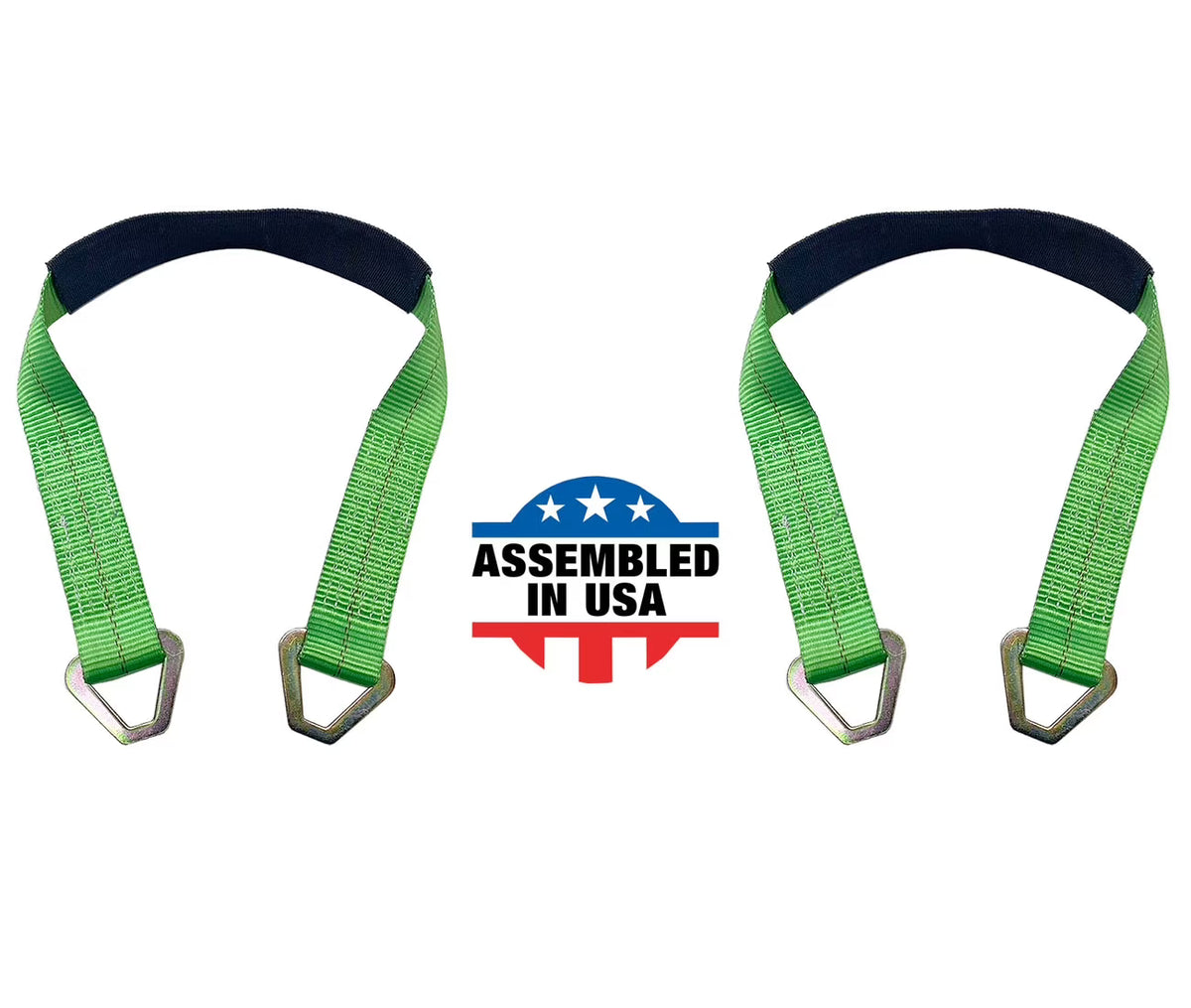 2" x 48" Axle Tie-Down Straps (2-Pack) - WLL: 3333 lbs - Green G72348