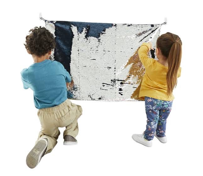 Sensory Sequin Panel, 24 x 36 Inches, Blue/Silver Y401571