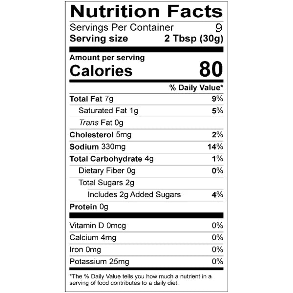 Tartar Sauce, 9.5 oz, 9 Count G81566