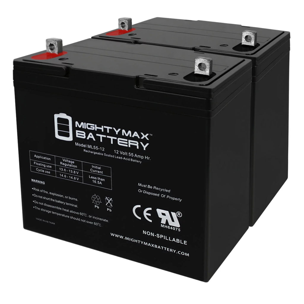 12V 55Ah AGM Battery 2 Pack N707