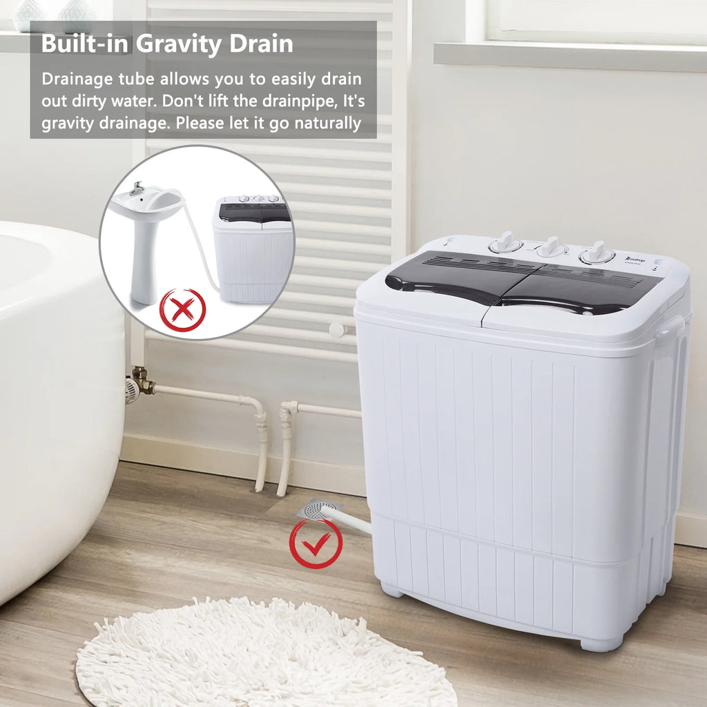 7.7lbs Semi-automatic Twin Tub Portable Washing Machine N7225