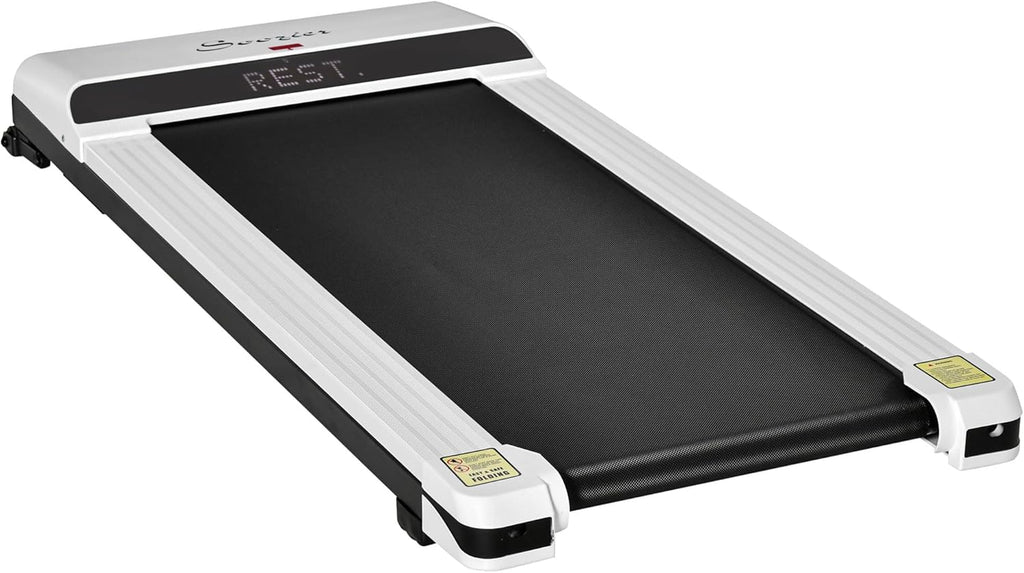 White Under Desk Treadmill with Foldable Wheels B828