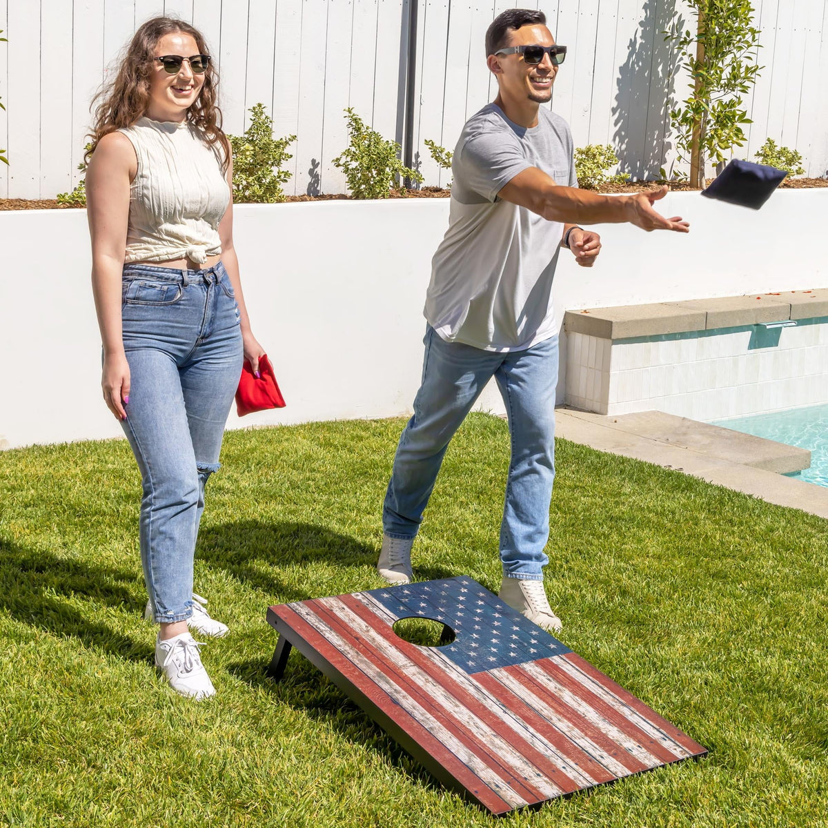 American Flag Cornhole Set with 8 Bean Bags G722