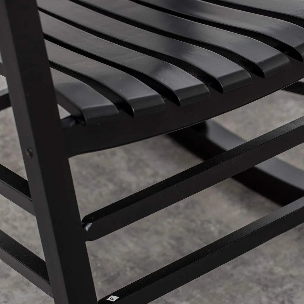 3 Piece Patio Rocking Chair Set with Side Table Black S61441