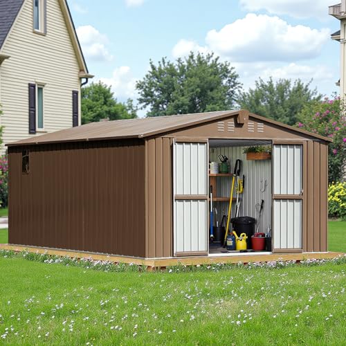 Light Gray Resin Outdoor Storage Shed with Floor & Window F64990