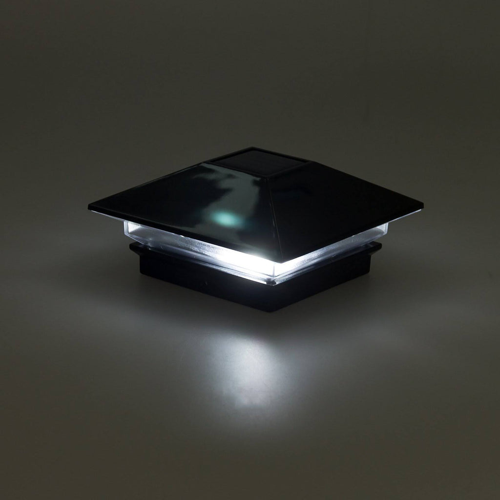 4 x 4 Solar LED Fence Post Cap Light 12 Pack Black E778